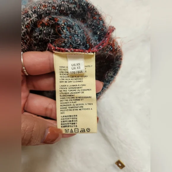 By Anthropologie Rainbow Fuzzy Pullover Sweater XS - Picture 7 of 7